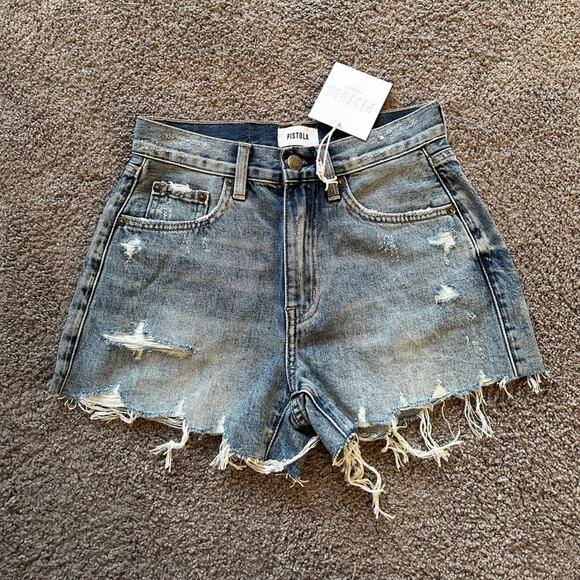 NWT: Pistola Nova Relaxed High Rise Cut Off Shorts - Picture 1 of 7